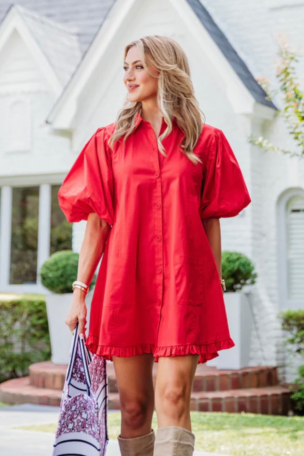 Red Ruffle Dress