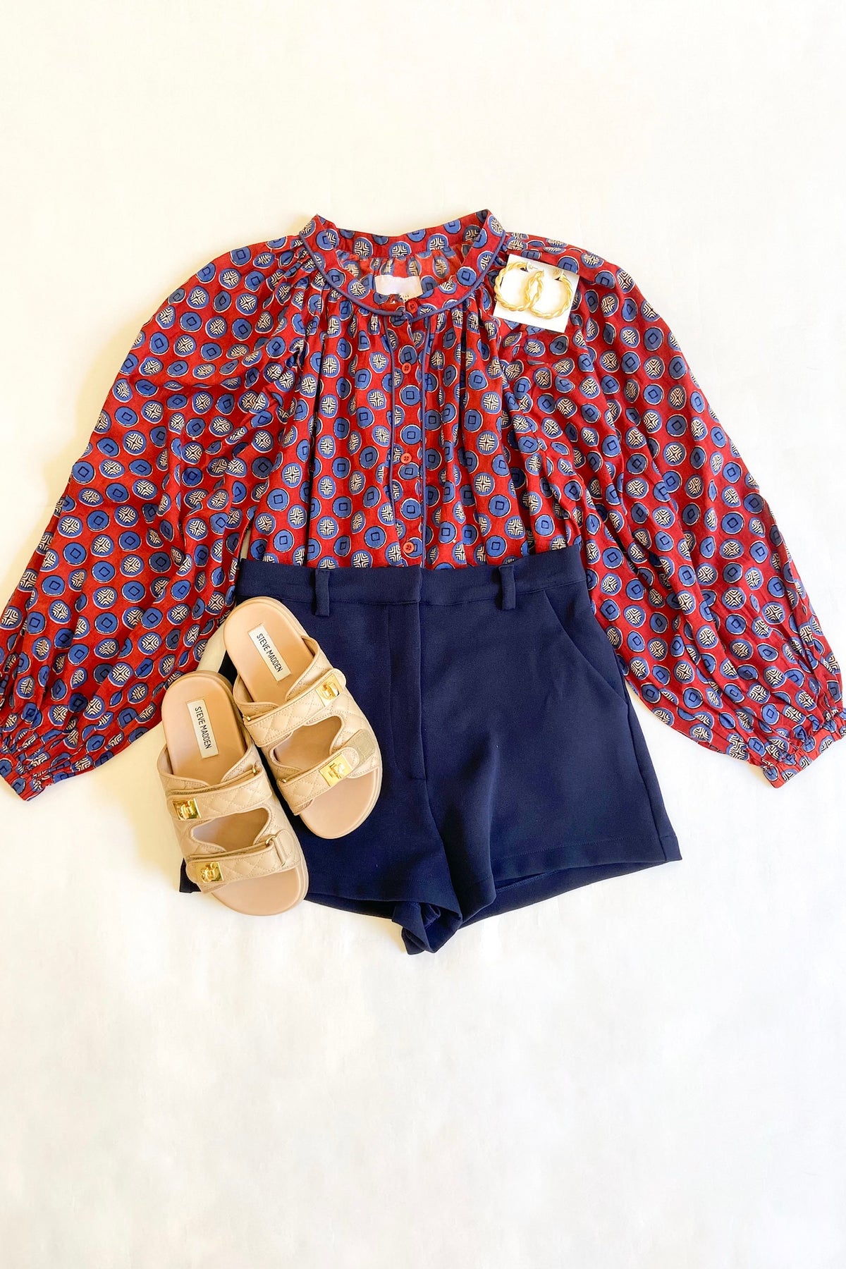 Minka Top Navy Print