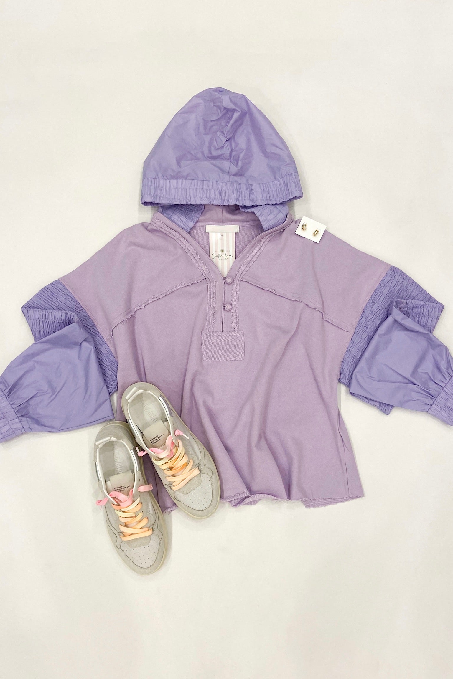 VNeck Hoodie Pullover Lilac