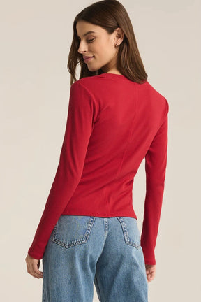 Sirena Rib Long Sleeve Tee Haute Red