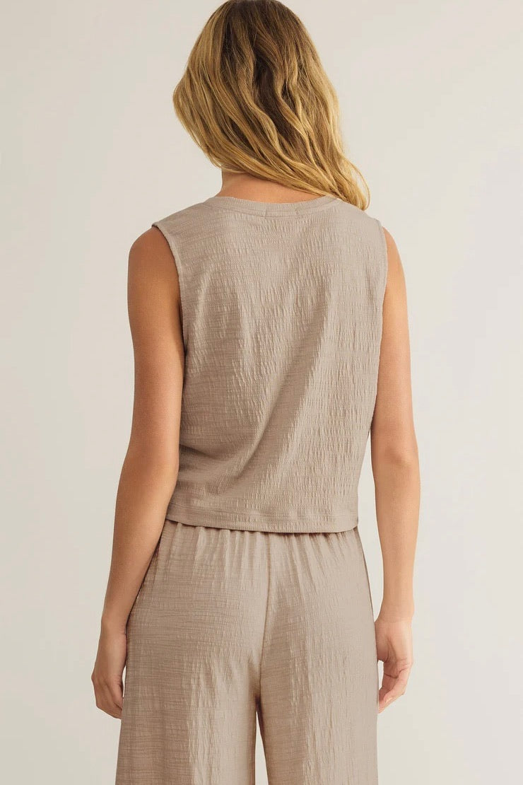 Sloane Textured Top Parchment