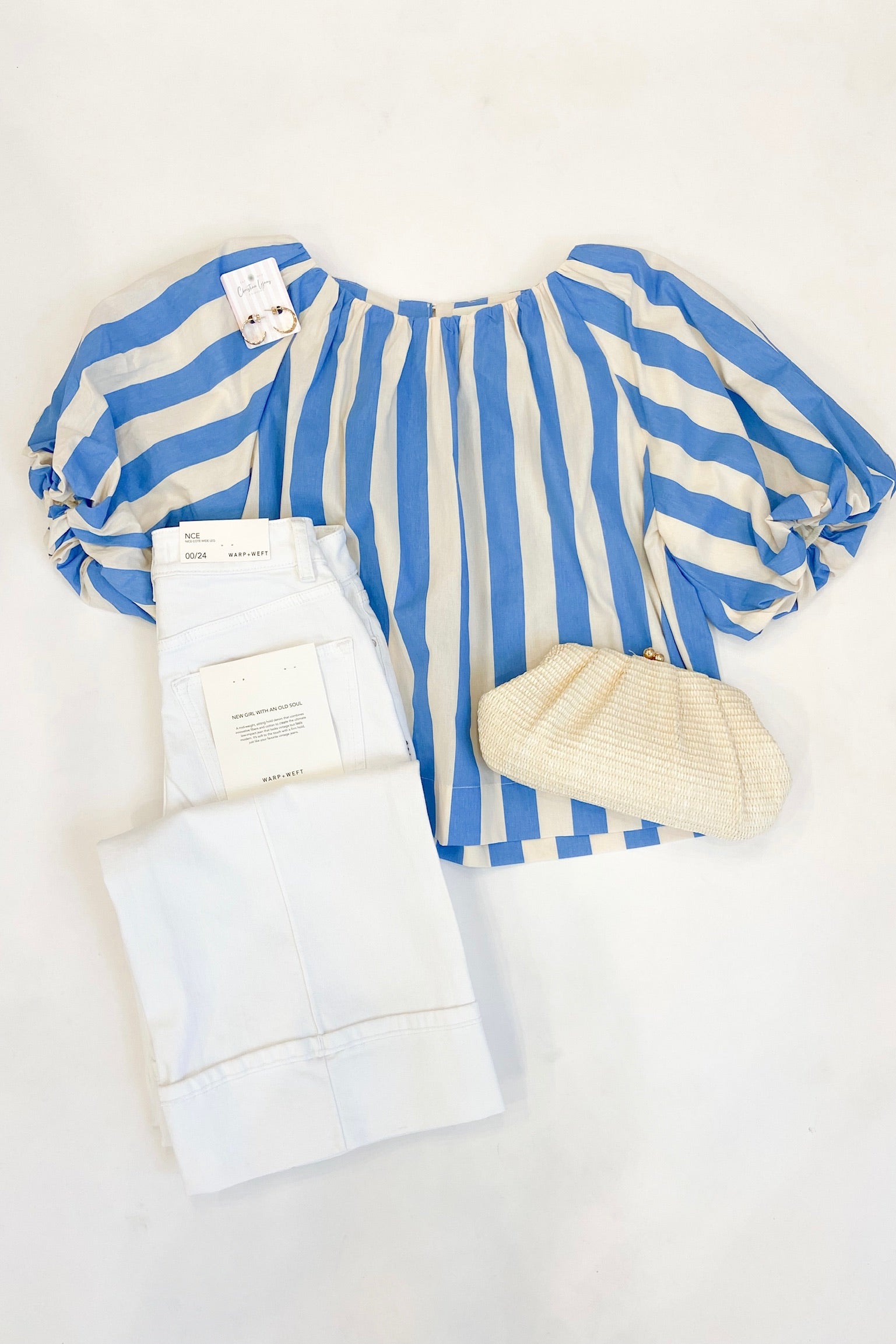 Olivia Striped Blouse Blue