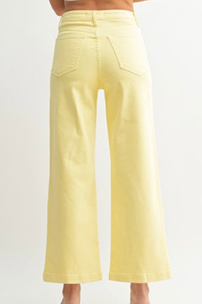 Pastel Yellow Pocket Jeans