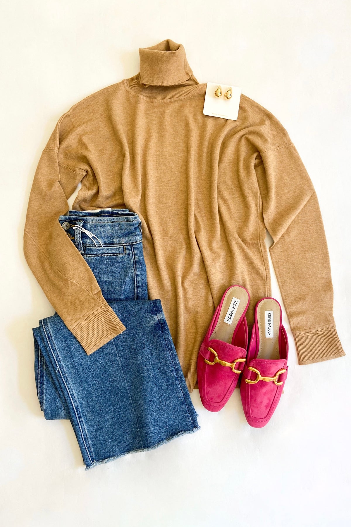 Camel Cashmere Tunic Sweater