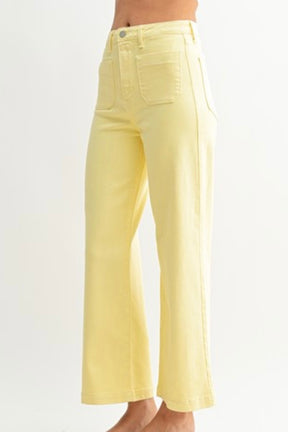 Pastel Yellow Pocket Jeans