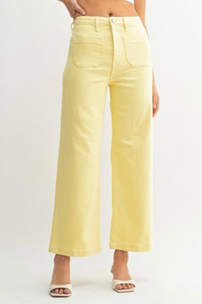 Pastel Yellow Pocket Jeans