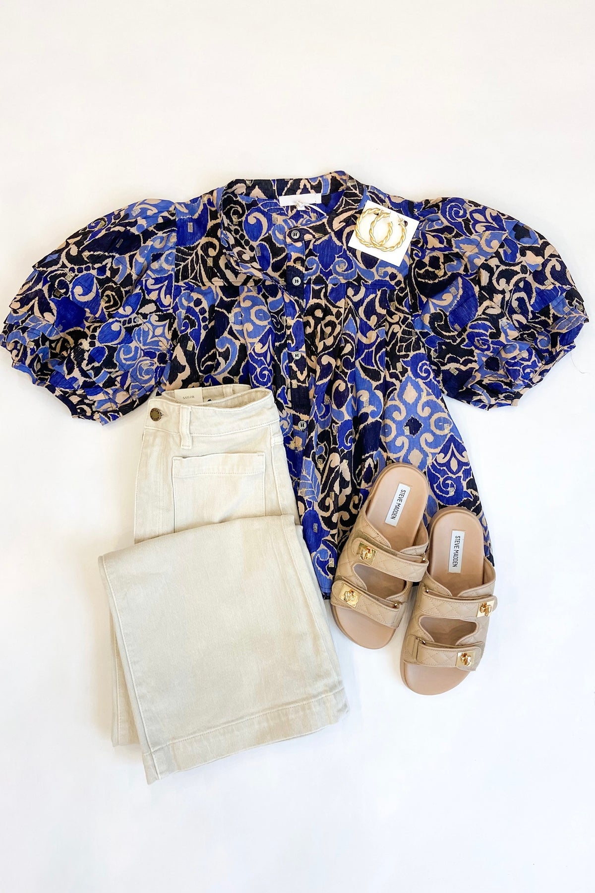 Blue Damask Hollis Blouse