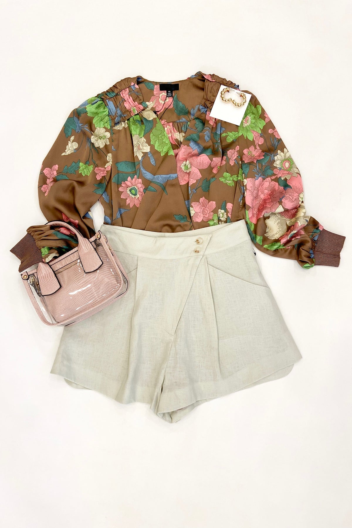 Mocha Floral Blouse