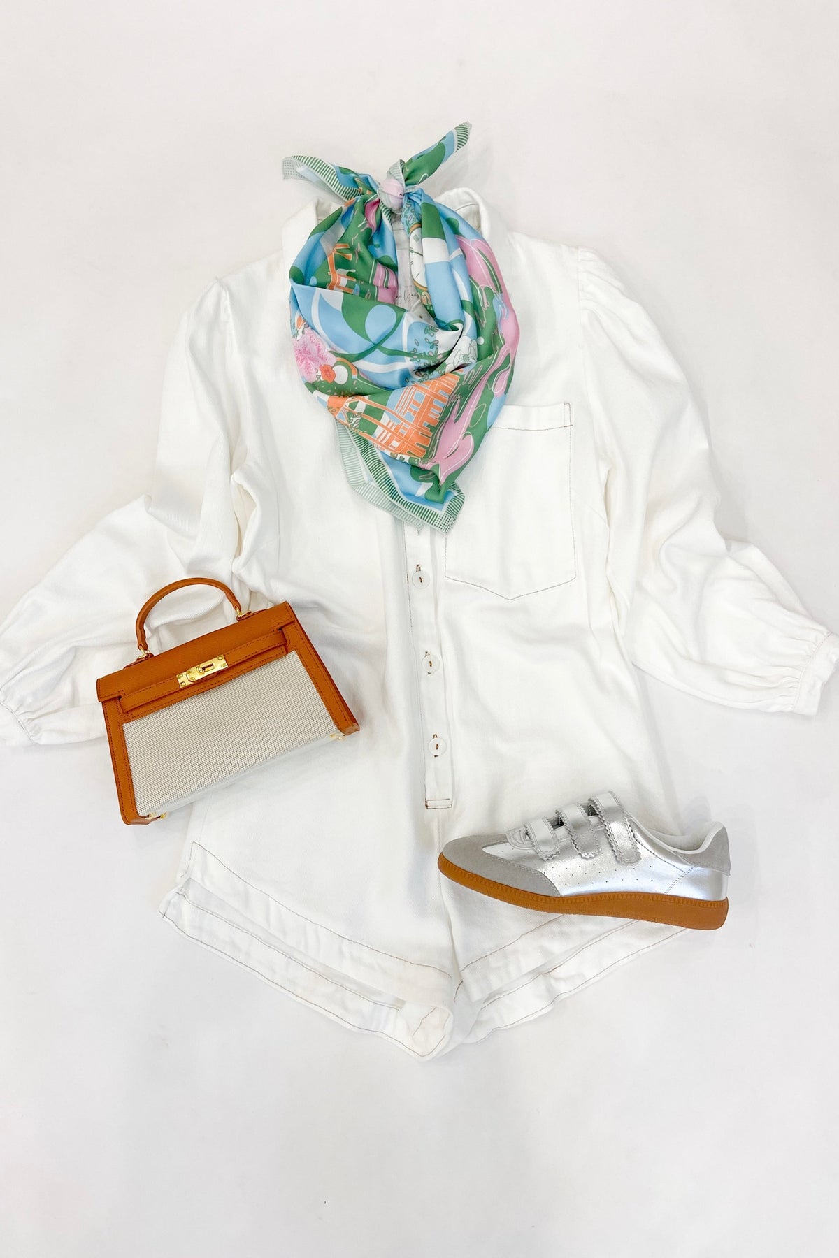 White Denim Romper