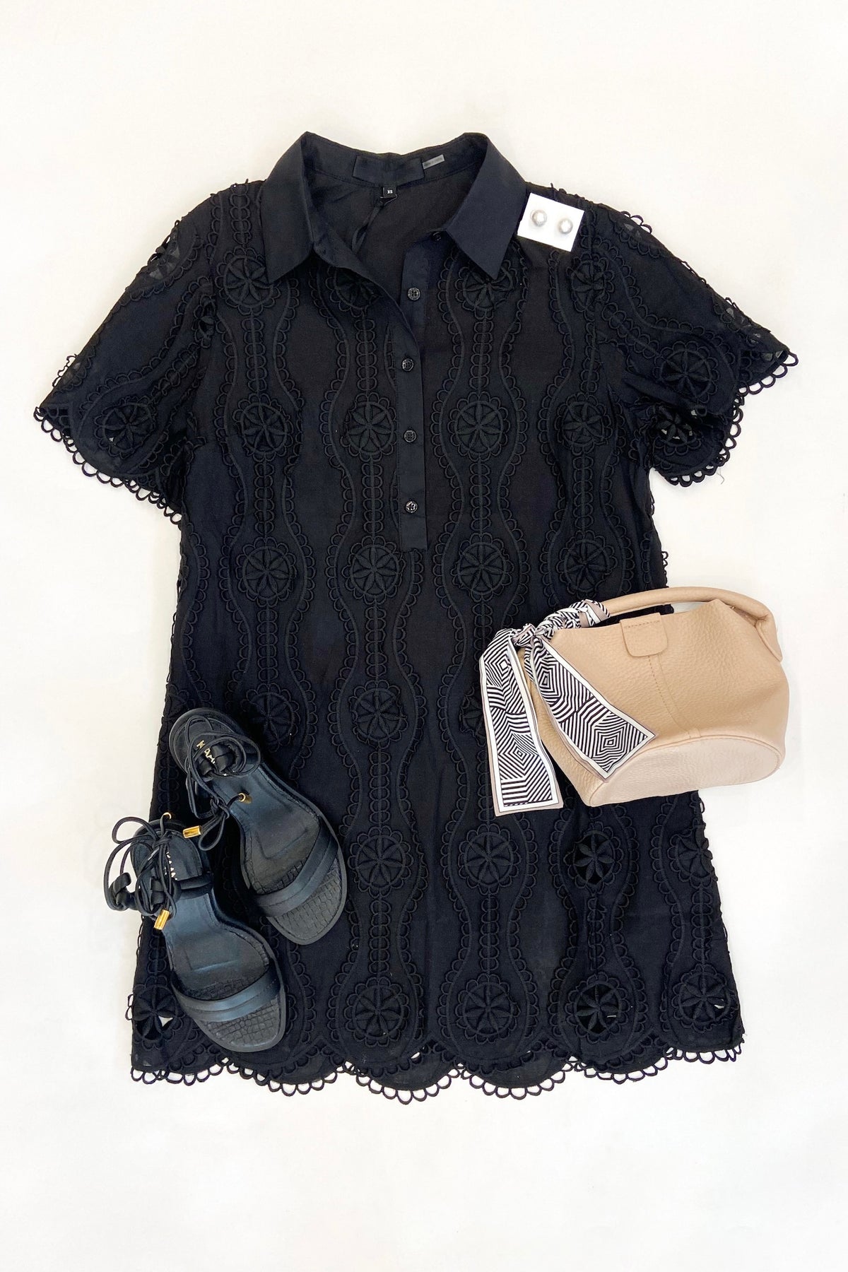 Black Lace Shift Dress