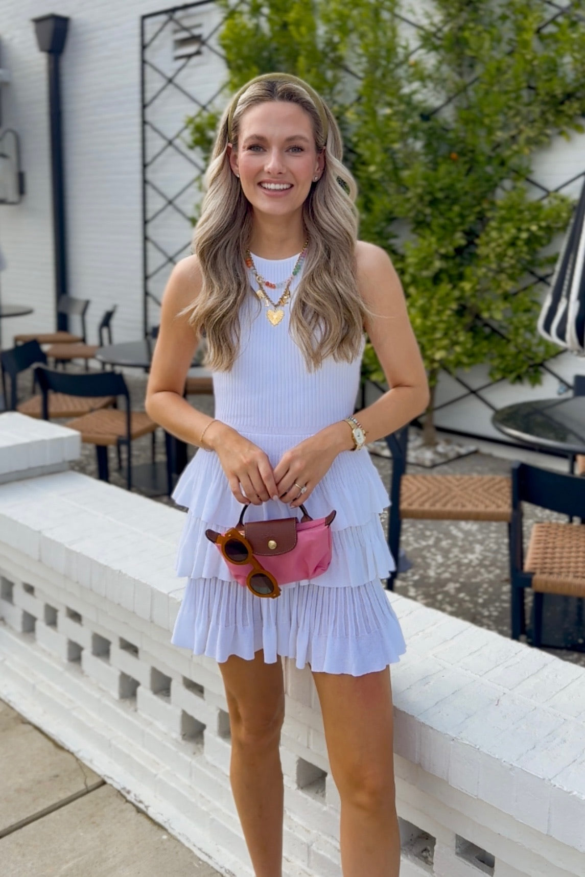 White Ruffle Mini Dress x Kaylyn