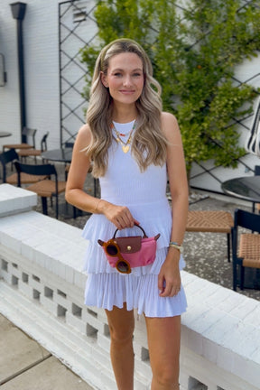 White Ruffle Mini Dress x Kaylyn