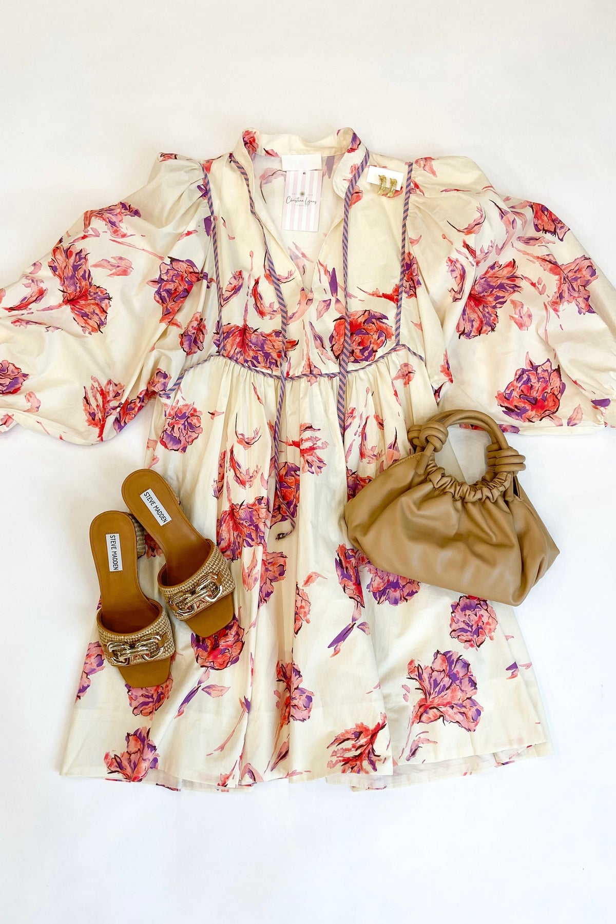 Cream Floral Dress