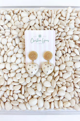 Pearly Heart Earrings