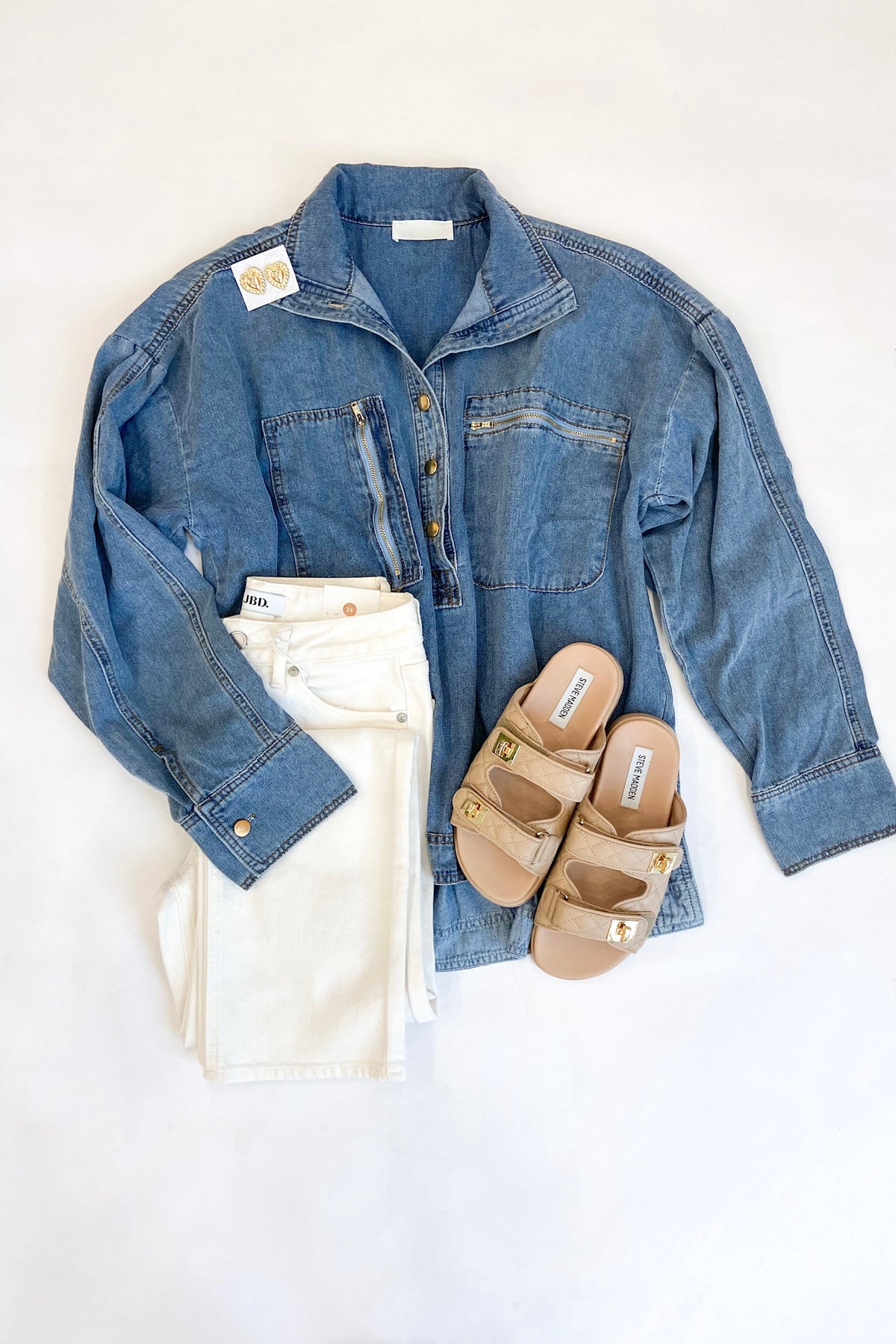 Denim Collared Top