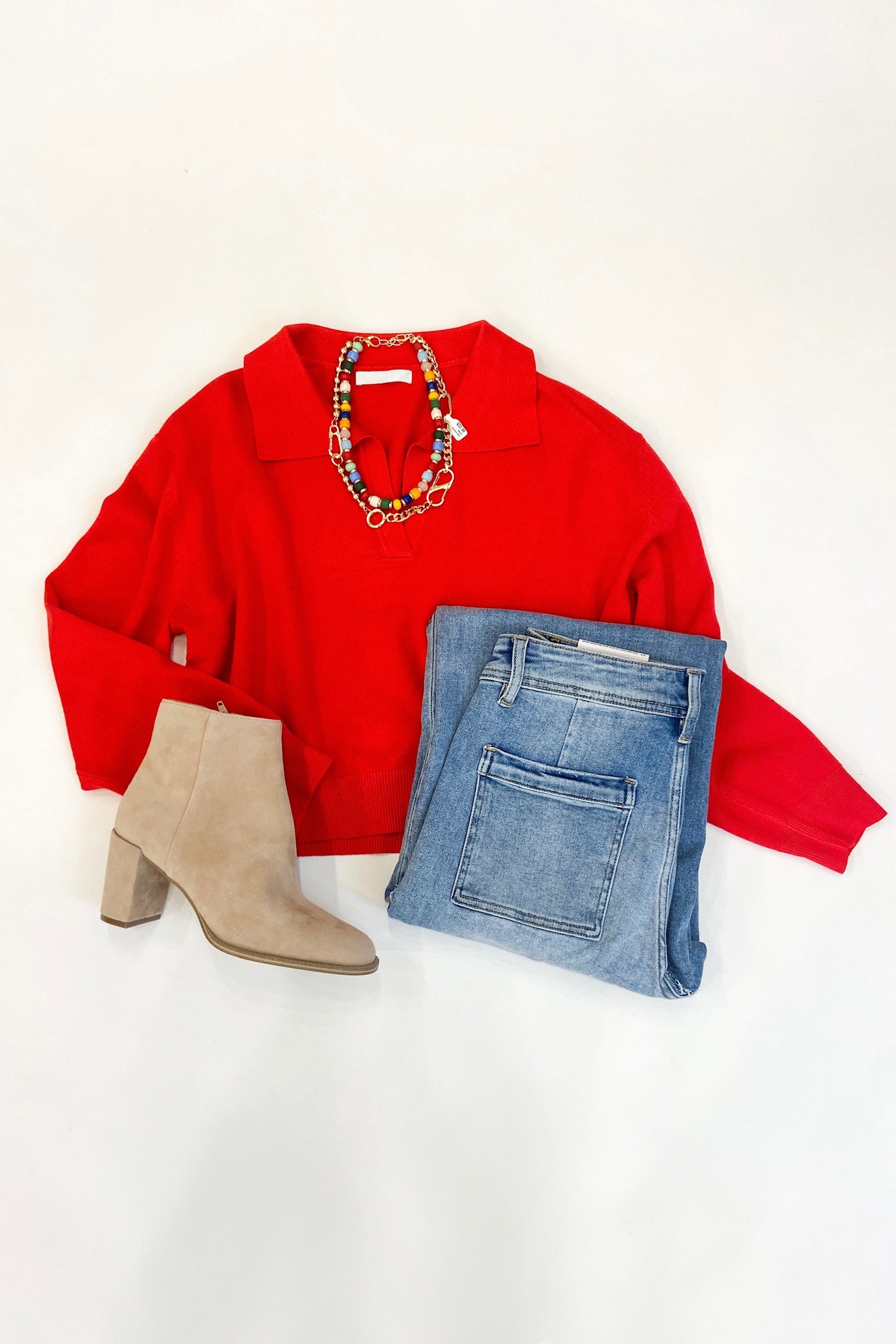 Red Collared Sweater