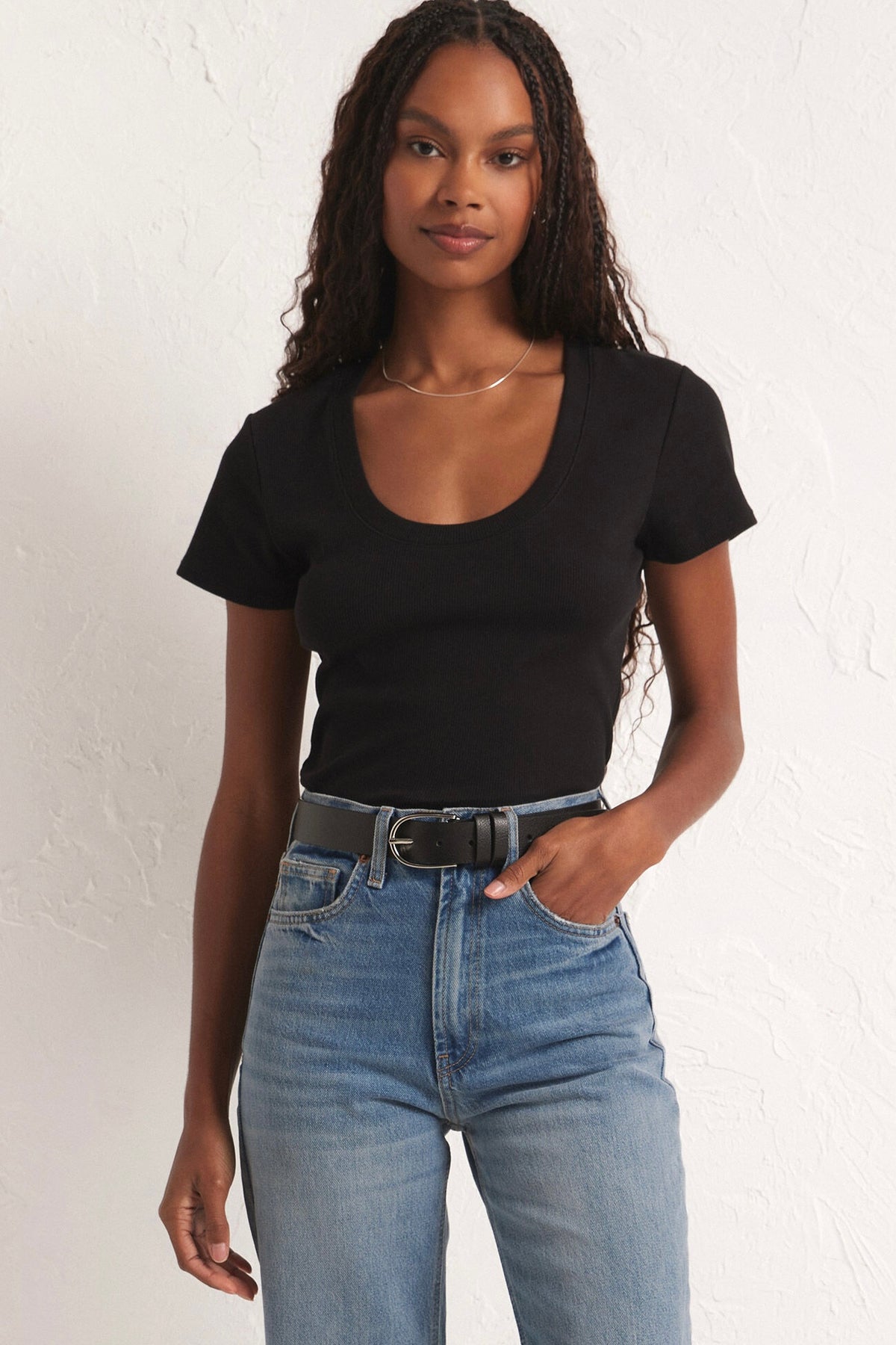 Sirena Rib Tee Black