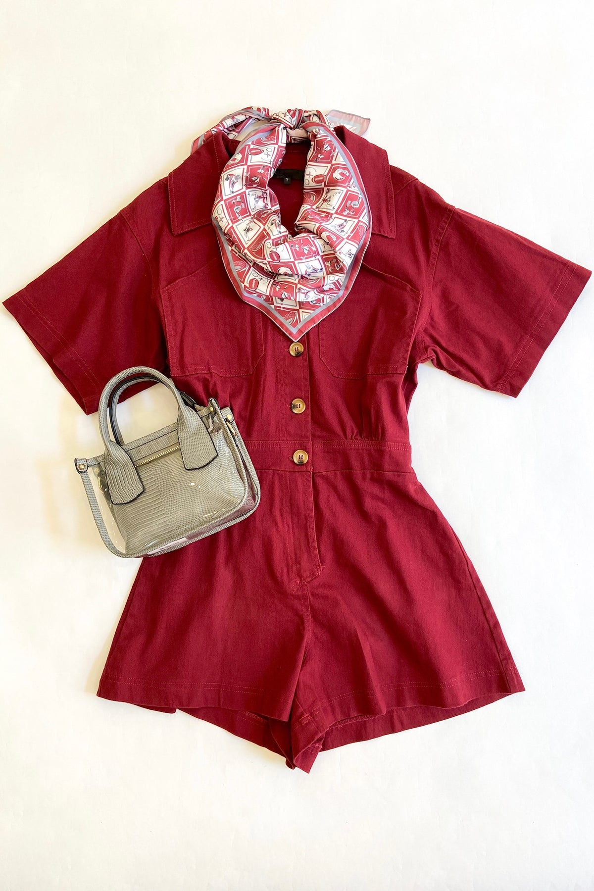 Hannah Romper Burgundy