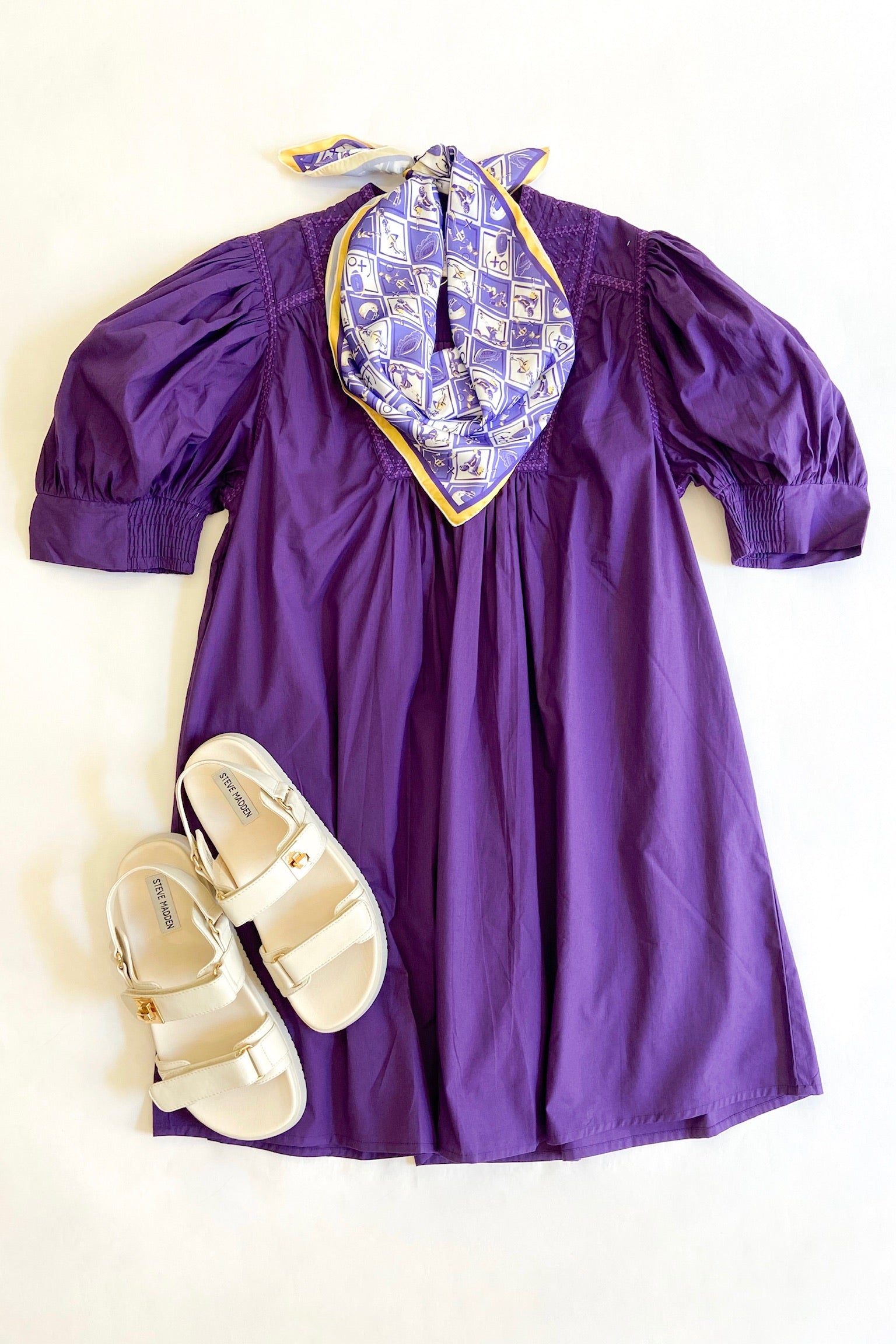 Emilia Embroidered Dress Purple