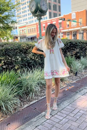 Embroidered Mini Dress x Kaylyn