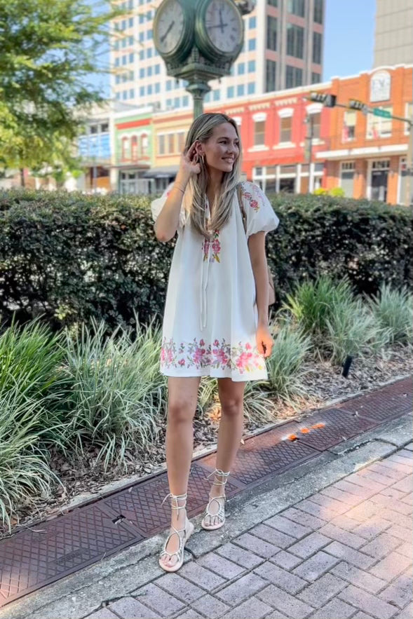 Embroidered Mini Dress x Kaylyn