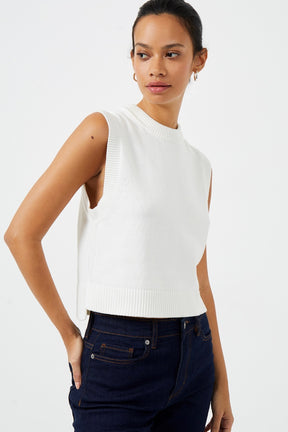 White Sleeveless Sweater