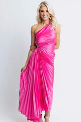 Satin Pleated Maxi Dress