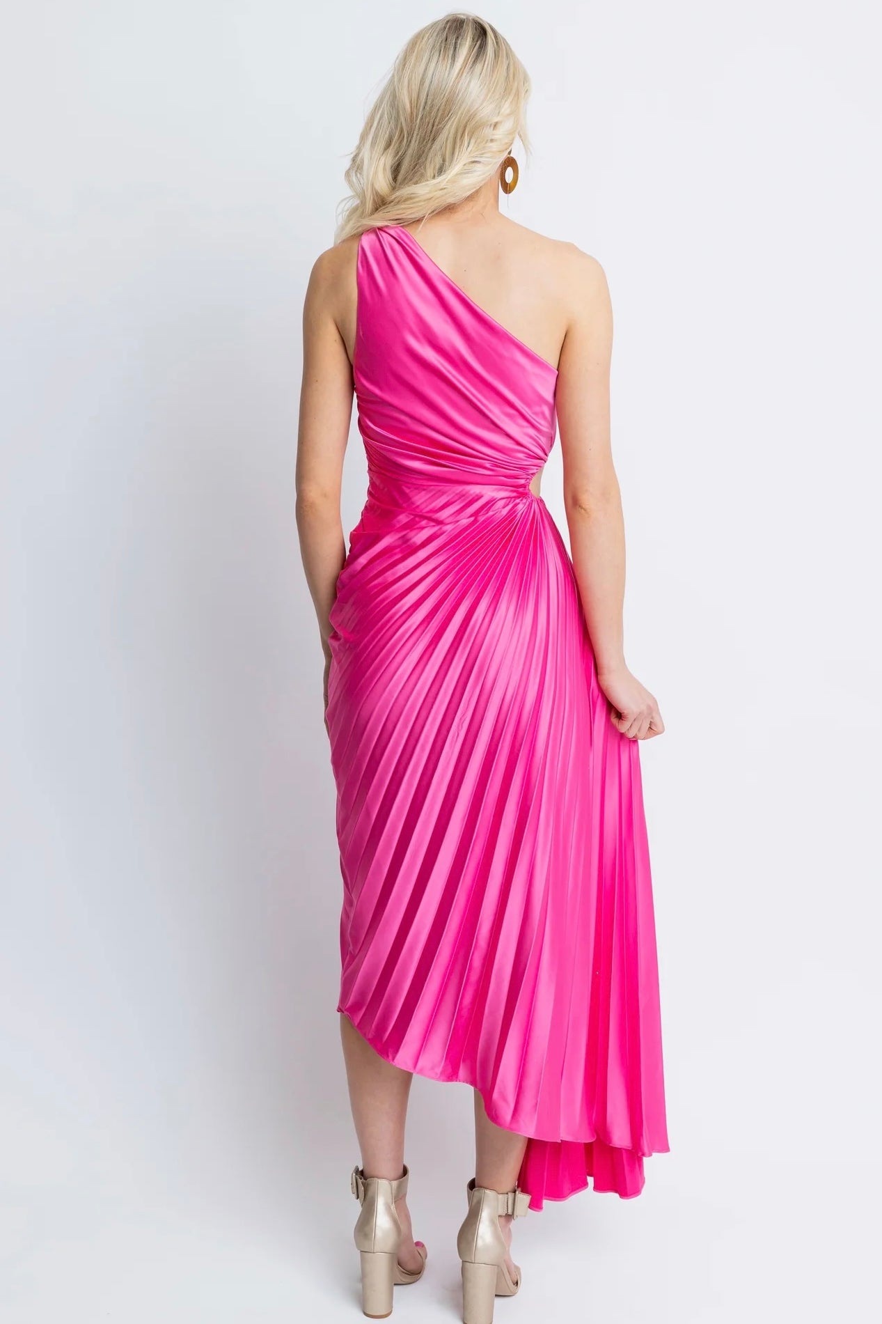 Satin Pleated Maxi Dress