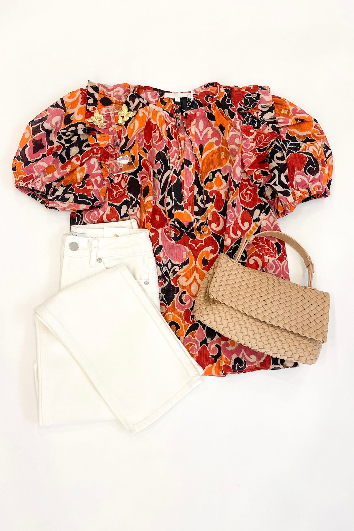 Orange Damask Caroline Blouse