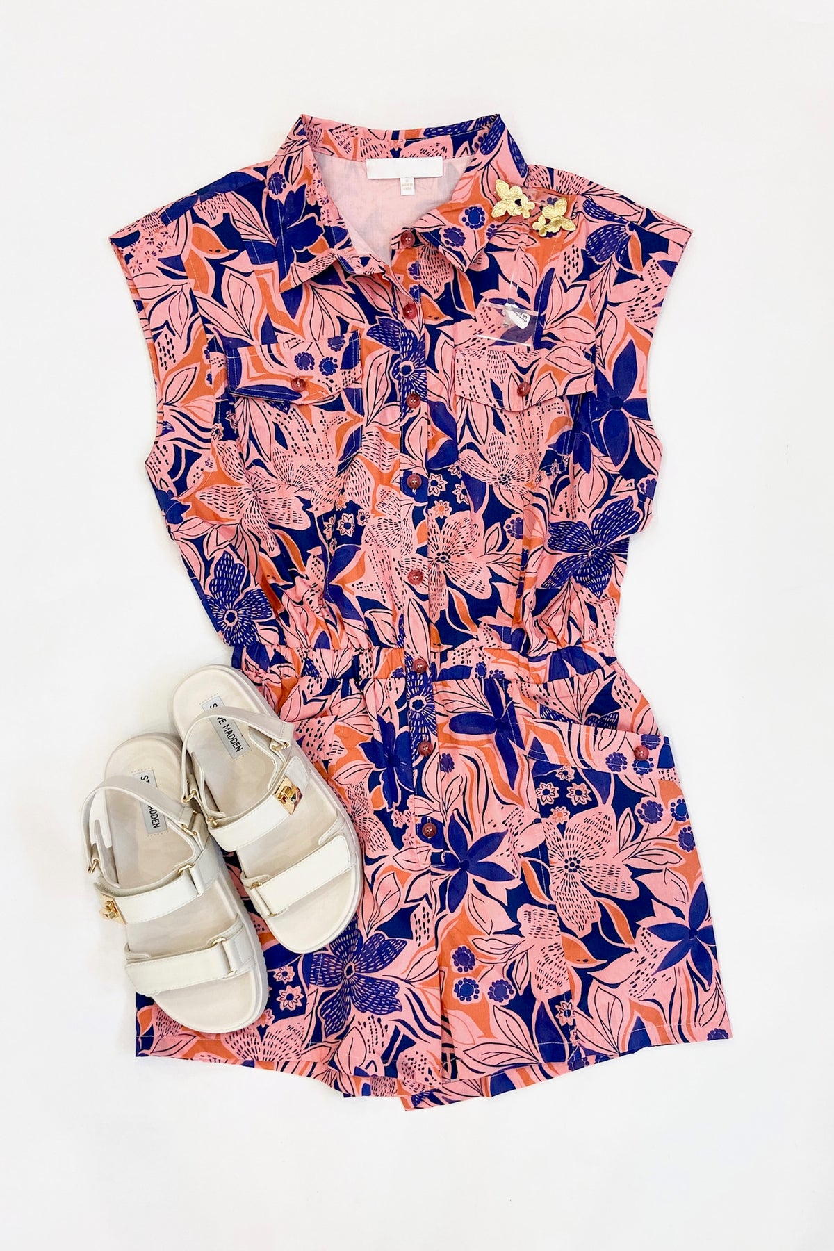 Floral Utility Romper