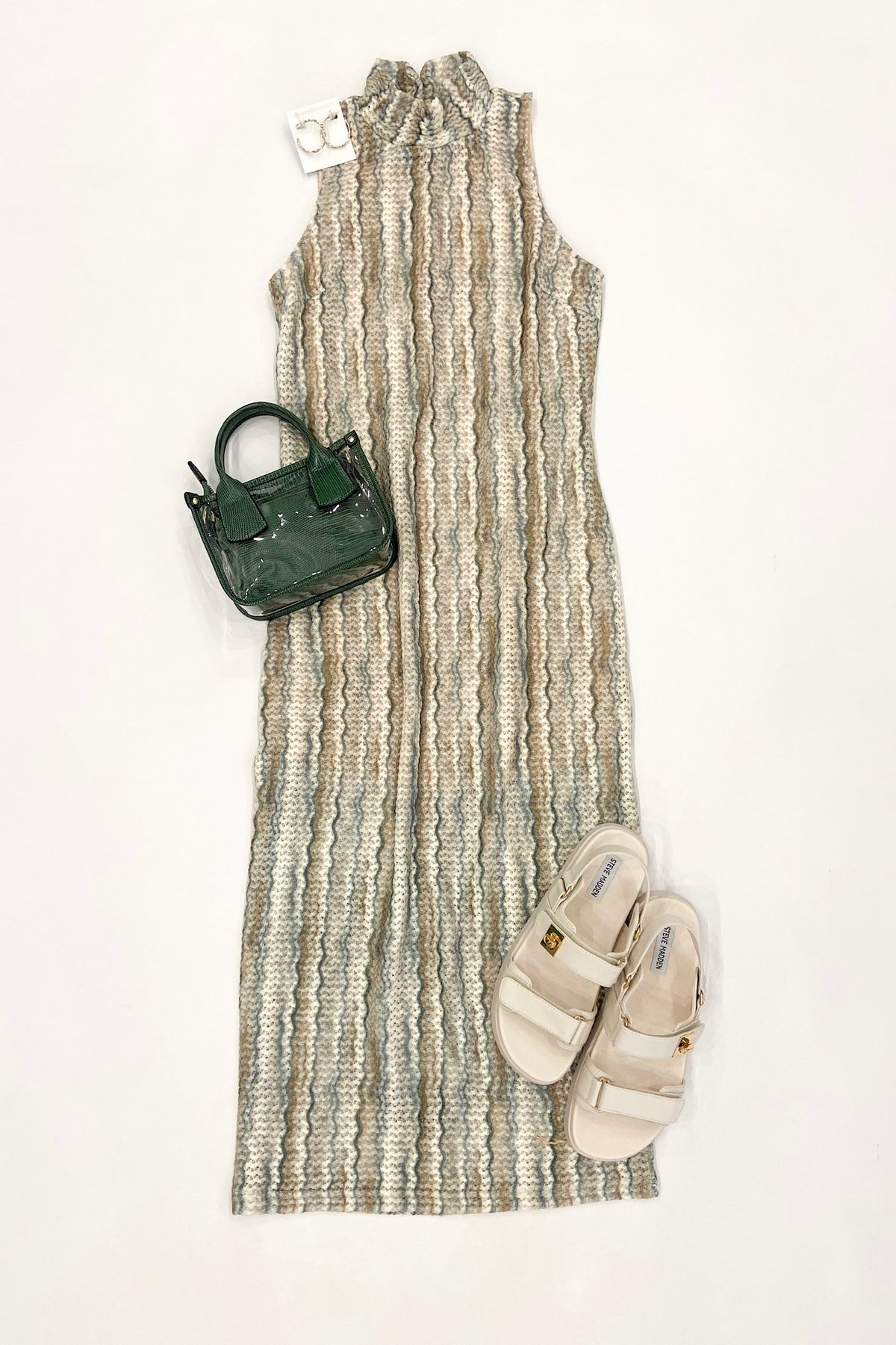 Olive Crochet Midi Dress