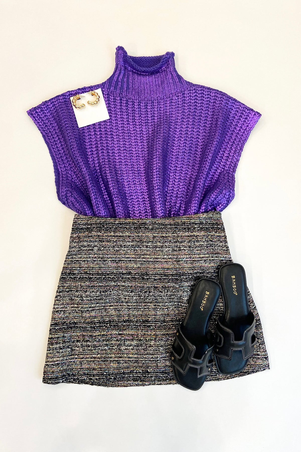 Mollie Metallic Sweater Purple