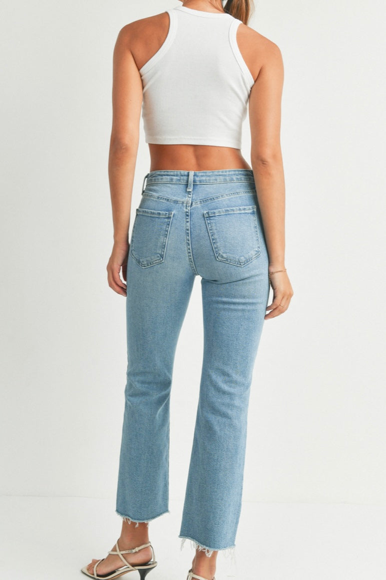 Vintage Crop Flare Mid Wash